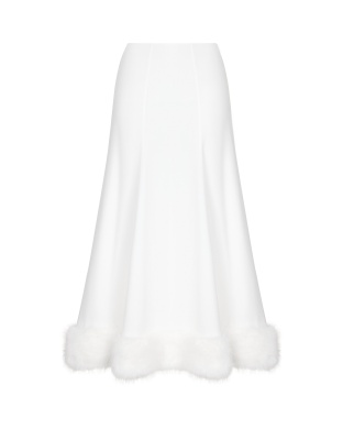 Юбка шелковая с мехом