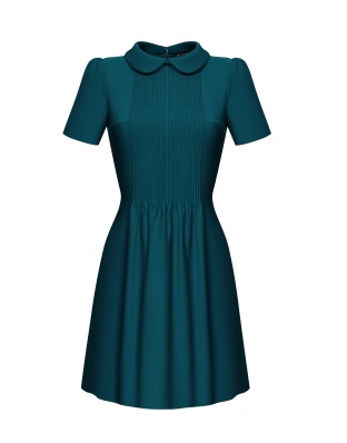 Платье с защипами бирюзовое