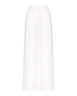 Белые широкие атласные брюки