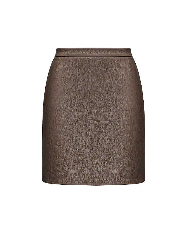 Юбка кожаная бежевая