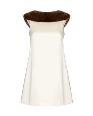 Платье трапеция с мехом