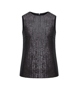 Топ с пайетками черный