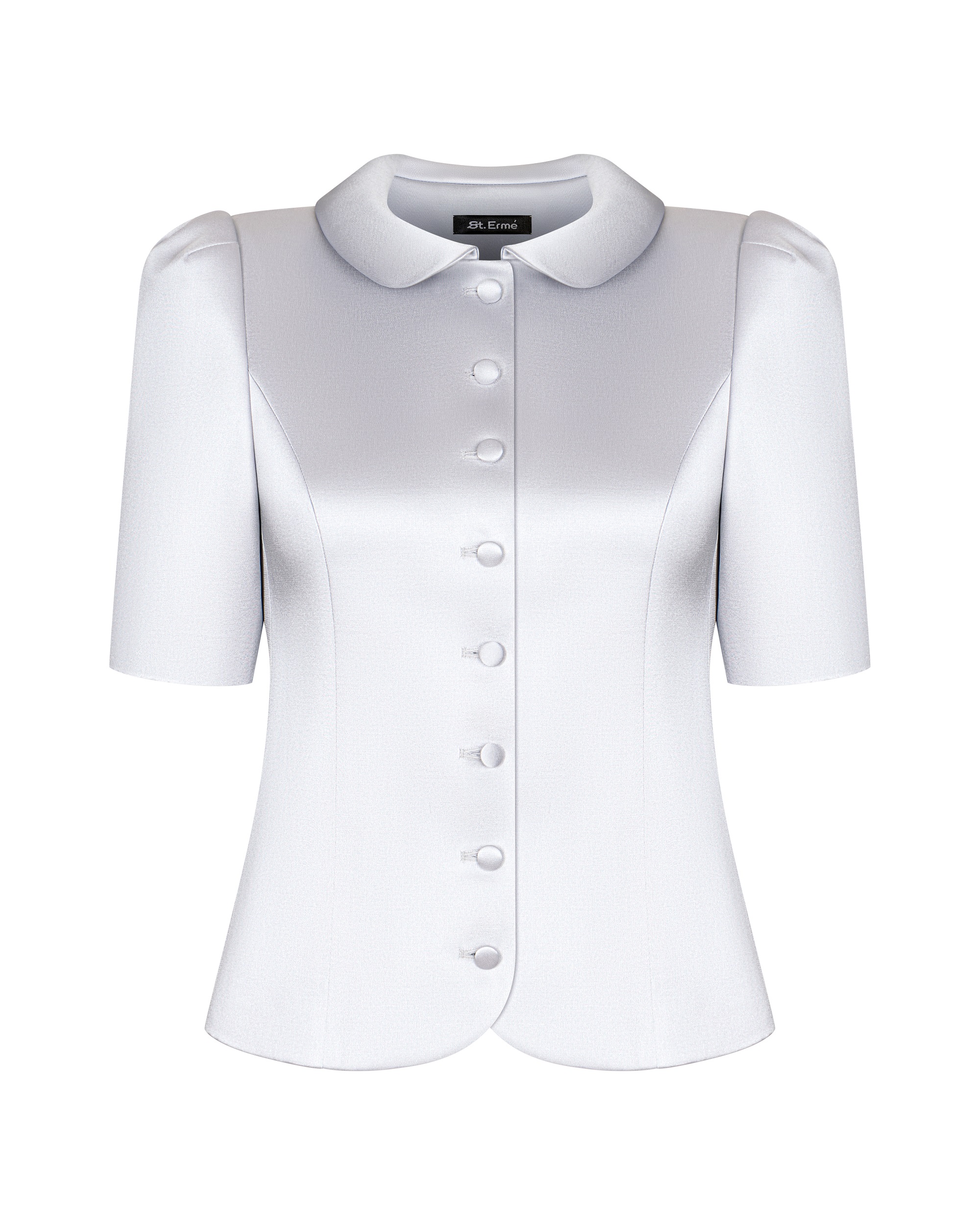 Жакет атласный серебро