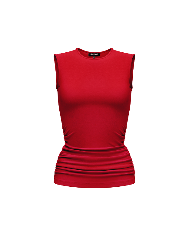 Топ с кейпом красный