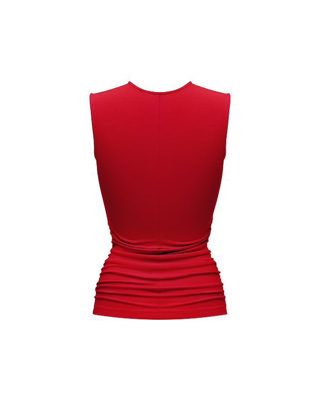 Топ с кейпом красный